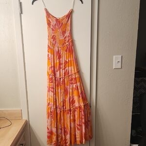 Floral Strapless Maxi Dress